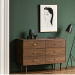 Fuurn SE3428 維也納雙抽屜儲物櫃 (胡桃木色)